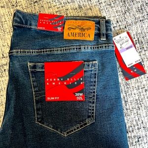 Perry Ellis slim fit men’s jeans, 38w32l, brand new, tags on, great cut!